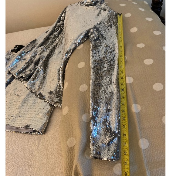 Milly Silver Sequin Top & Skirt matching set - Picture 3 of 16
